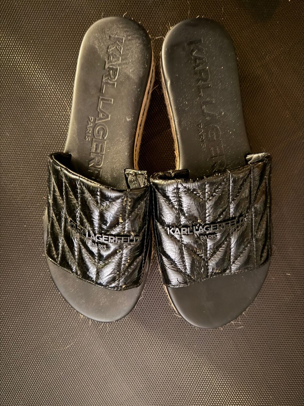Karl Lagerfeld Espadrille Slip On Sandals Women's Size 10, EUC